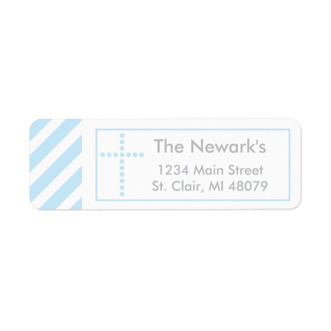Baptism, Holy Communion | Blue Cross Address Label (Front)