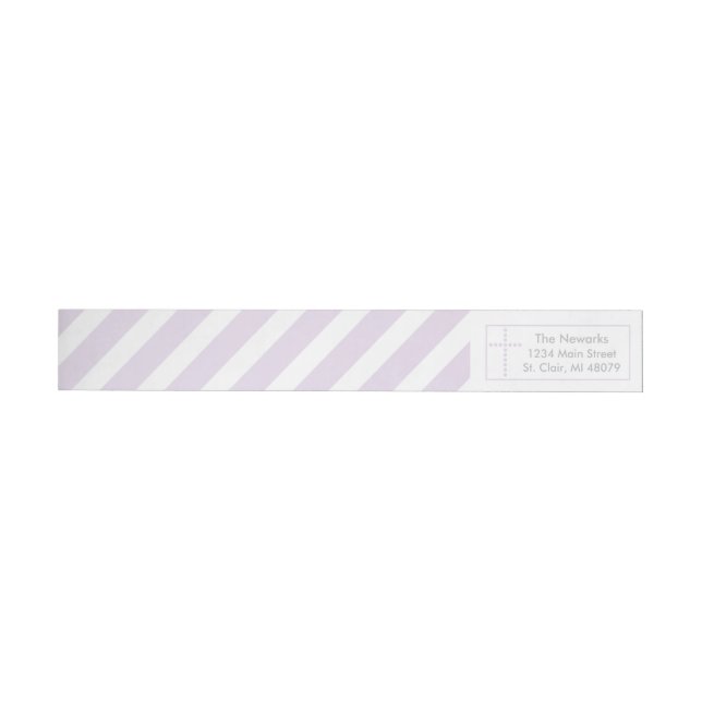 Baptism, Holy Communion Purple Cross Address Label (Individual)