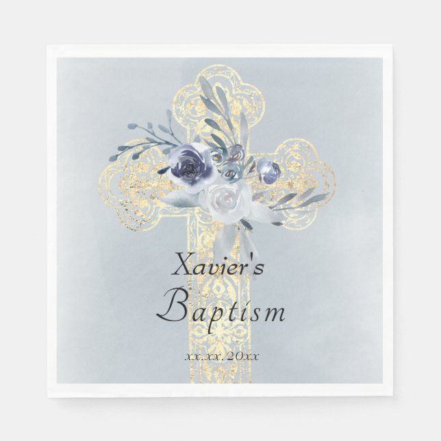 Baptism Holy Cross Napkin (Front)