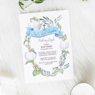 BAPTISM INVITATION, Boy, Fall Pumpkins Invitation