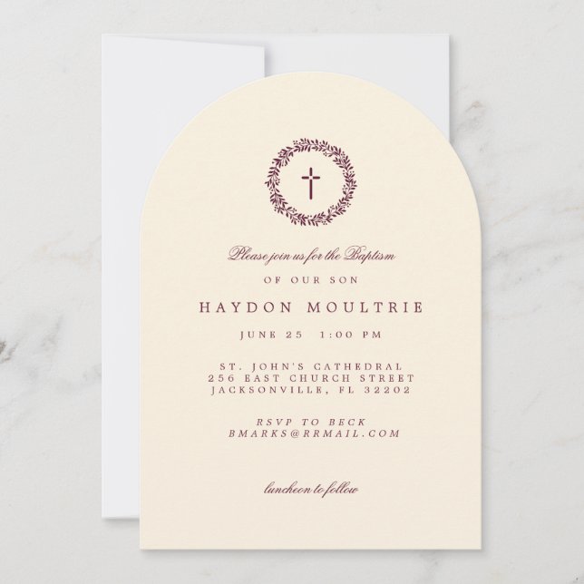 Baptism Invitation Ecru (Front)