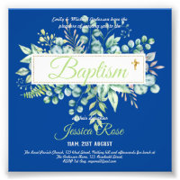 Baptism Invitation Eucalyptus Greenery BUDGET