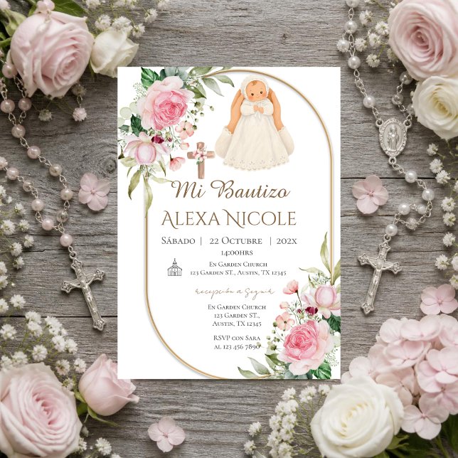 Baptism Invitation in Spanish Boho (Creator Uploaded)