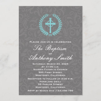 Baptism Invitation with Cross