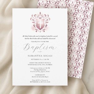 Baptism Invitations Religious Godparents Name