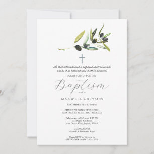 Baptism Invitations Religious Olive Branch