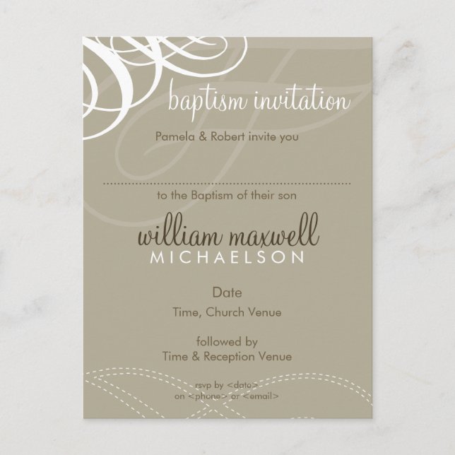 BAPTISM INVITE :: designer vogue 9 (Front)