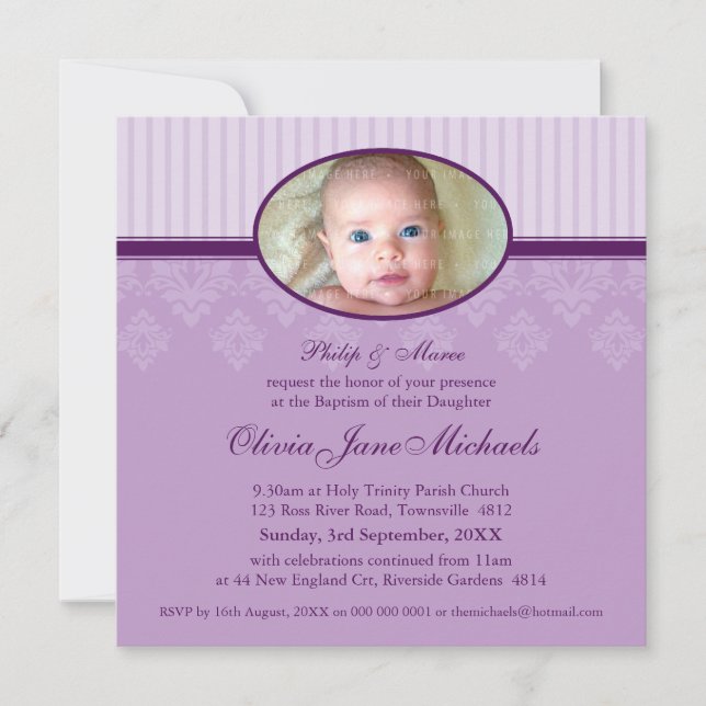 BAPTISM INVITES :: blessed 2SQ (Front)
