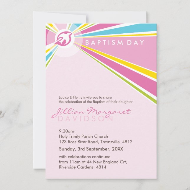 BAPTISM INVITES :: modern dove 10P (Front)