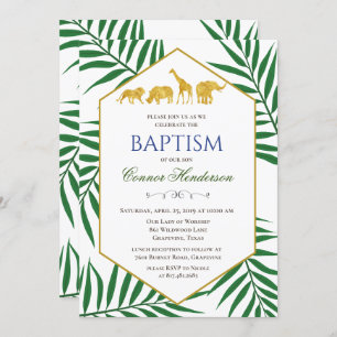 Baptism Jungle Safari Invitation