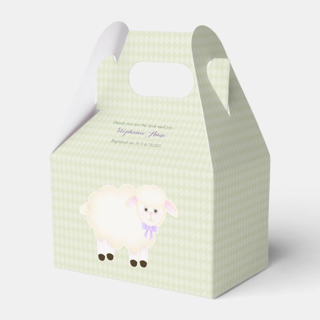 Baptism Lamb Favour Box (Front Side)