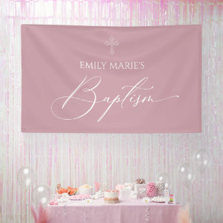 Baptism Mauve banner backdrop
