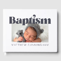 Baptism Modern Bold Simple Photo Thank You