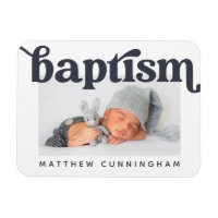 Baptism Modern Bold Simple  Photo Thank You