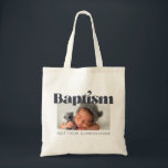 Baptism Modern Bold Simple  Photo Thank You Tote Bag<br><div class="desc">This simple and classic design is composed of serif typography and add a custom photo. This design is modern,  chic,  playful and fun.</div>