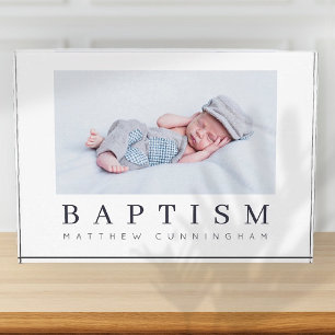 Baptism Modern Minimalist Custom Photo Block