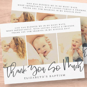 Baptism Modern Simple Chic Photo Thank You Postcard