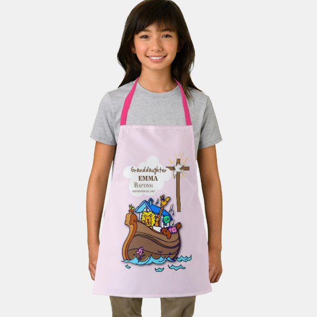 Baptism Noah's Ark Granddaughter Personalised Apron (Insitu)