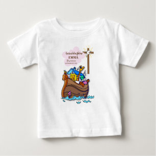 Baptism Noah's Ark Granddaughter Personalised Baby T-Shirt