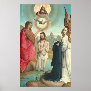 Baptism of Christ, Juan de Flandes Fine Art Poster