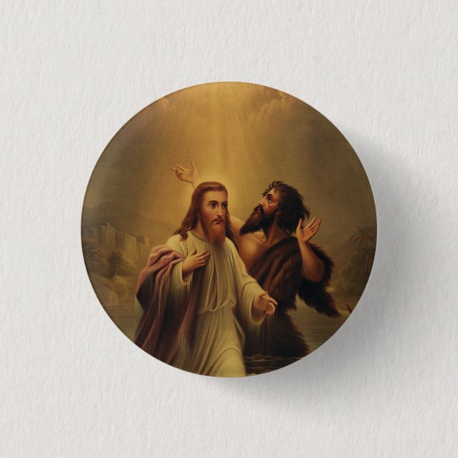Baptism of Jesus Christ 3 Cm Round Badge (Front)