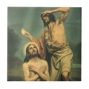 Baptism of Jesus Christ by John the Baptist Tile
