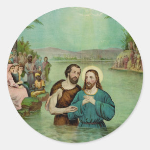 Baptism of Jesus Christ Classic Round Sticker
