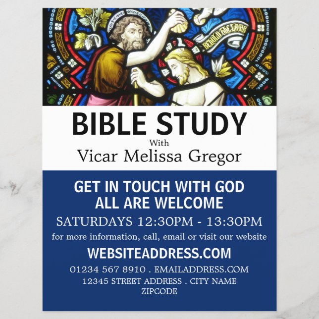 Baptism of Jesus, Christian Bible Class Advert Flyer (Front)