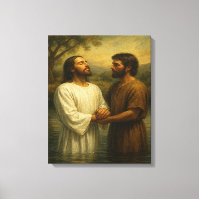 Baptism of Jesus™ LDS Wall Art Canvas (Front)