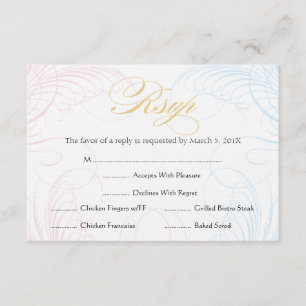 Baptism or First Communion RSVP Blue and Pink