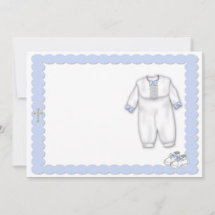 Baptism Outfit Blue Invitation
