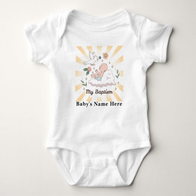 Baptism Personalizable  Baby Bodysuit (Front)