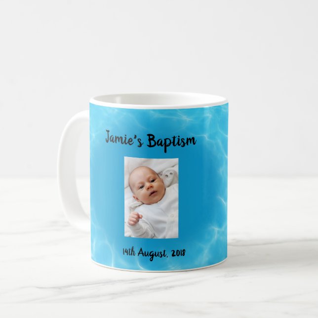 Baptism photo coffee mug (Front Left)