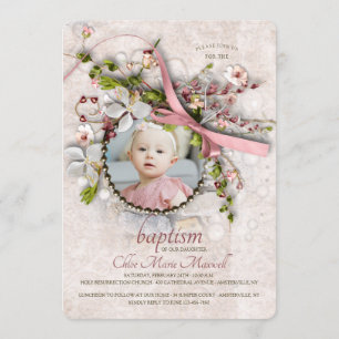 Baptism Photo Invitation for Girl