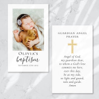 Baptism Photo Keepsake Prayer Card