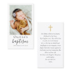 Baptism Photo Keepsake Prayer Card