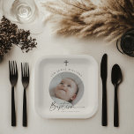 Baptism Photo  Paper Plate<br><div class="desc">A Baptism in a modern minimalist style,  featuring your own photo. The word Baptism is not editable in this design,  but you can edit the rest of the text!</div>