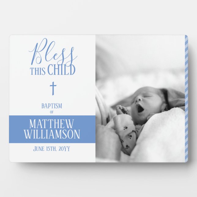 Baptism Photo Plaque with Bible Quote (Front)
