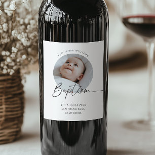 Baptism Photo Thank You Wine Label