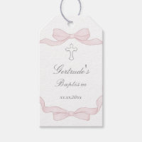 Baptism pink bow frame