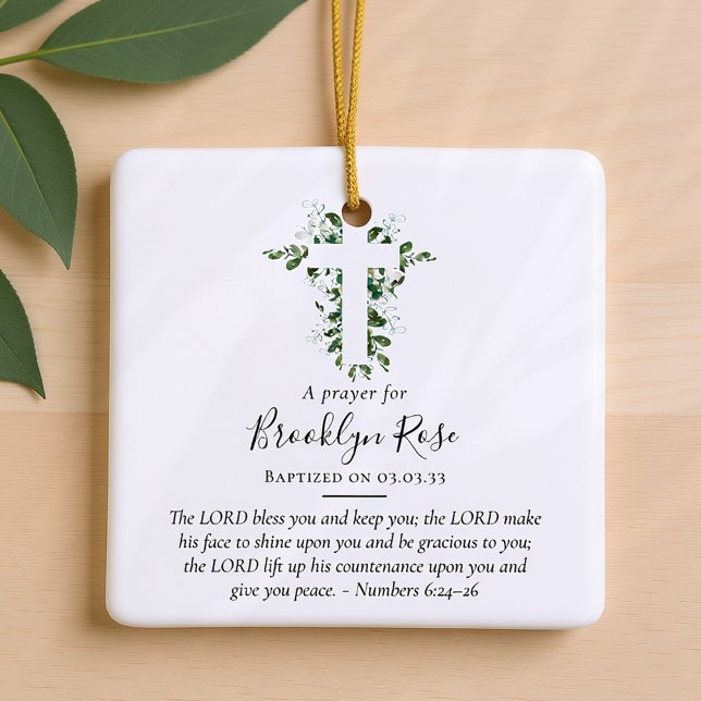 Baptism Prayer Keepsake Favour Ceramic Ornament (Creator Uploaded)