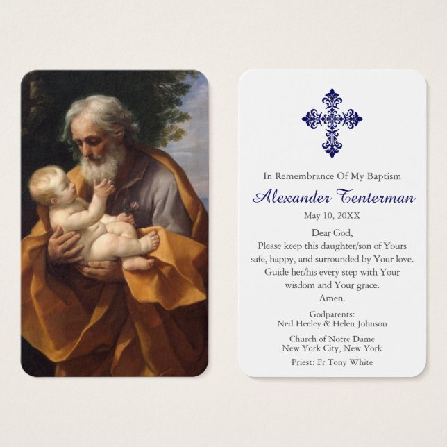 Baptism Prayer | St Joseph & Baby Jesus (Front & Back)