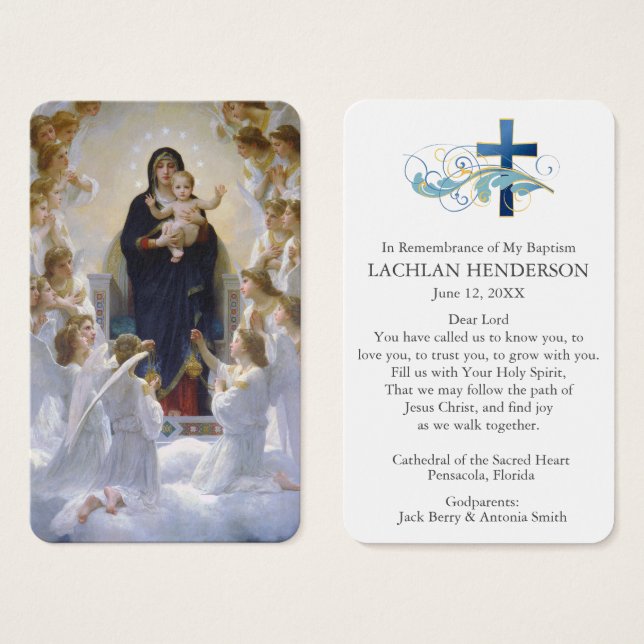 Baptism Prayer | Virgin & Angels (Front & Back)