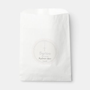 Baptism Rosary on Pink Favour Bags