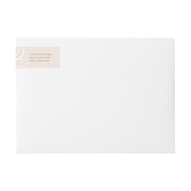 Baptism Scrolls in Pink and Gold Wrap Around Label (Front)