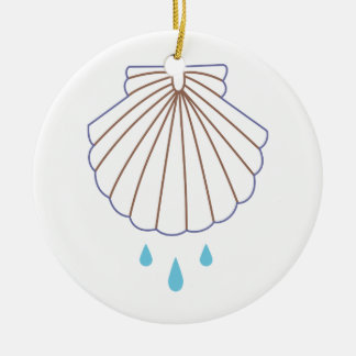 Baptism Shell Applique Ceramic Tree Decoration