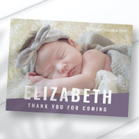 Baptism Simple Modern Bright Colour Photo Thank Yo