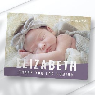 Baptism Simple Modern Bright Colour Photo Thank Yo Postcard
