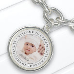 Baptism Simple Welcome to Christianity Photo Bracelet<br><div class="desc">This simple and classic design is composed of serif typography and add a custom photo. "Welcome to Christianity" circles the photo of your baby,  child,  etc</div>