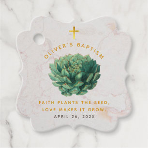 Baptism Succulent Elegant Faith Plants the Seed  F Favour Tags
